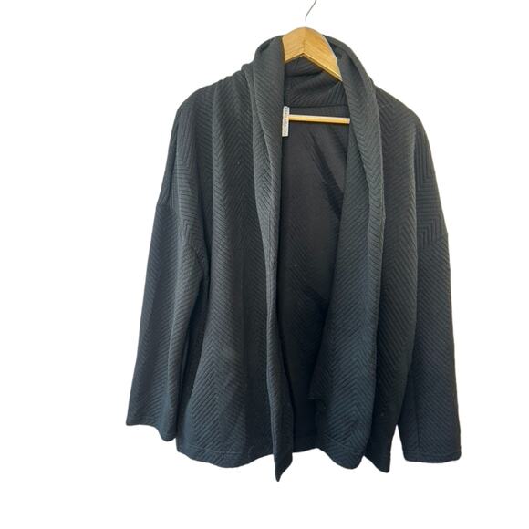 Fabletics Vanessa Quilted Black Open Cardigan Women's Size Small - Picture 1 of 5